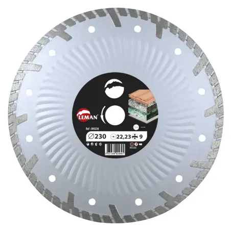 Disque Diamant Jante Cont 300X25.4/22.23/20 Ht9 Tuile Granit ref 890300 Leman