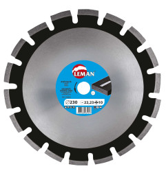 Disque Diamant Segments Asphalte 230X22.2 Ht 10 ref 220230 Leman