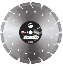 Disque Diam Segments Mixte 400X25.4 Ht10 Asphalte/Béton Armé ref 310405 Leman