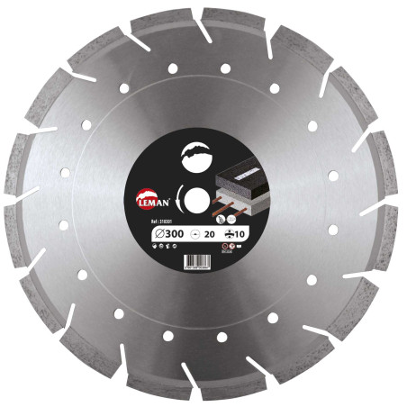 Disque Diam Segments Mixte 400X25.4 Ht10 Asphalte/Béton Armé ref 310405 Leman