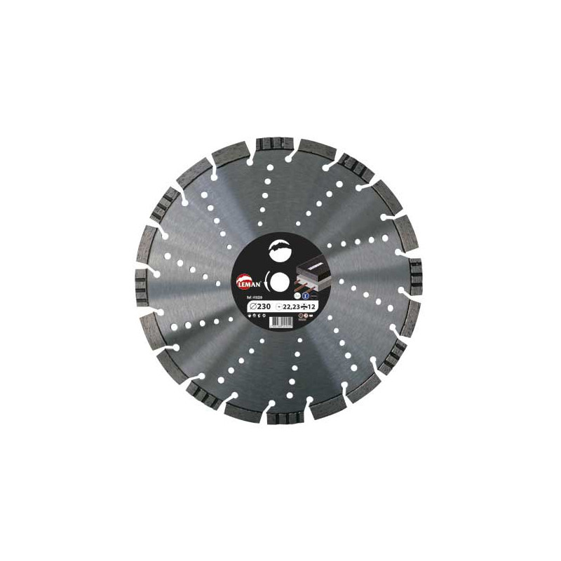 Disque Diam Segments Multimat 230X22.2 Ht12 ref 410230 Leman
