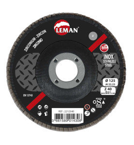 Disque A Lamelles Plat 125 Grain 40 Zirconium ref 2212540 Leman