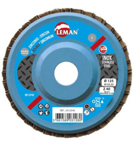 Disque A Doubles Lamelles Plat 125 Gr120 Zirconium ref 2412512 Leman