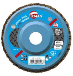 Disque A Doubles Lamelles Plat 125 Gr40 Zirconium ref 2412540 Leman