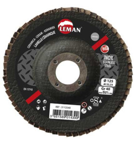 Disque A Lamelles Bombe 125 Grain 120 Ceramique ref 3112512 Leman