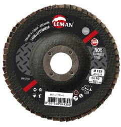 Disque A Lamelles Plat 125 Grain 40 Ceramique ref 3212540 Leman