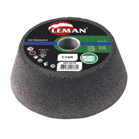 Meule Boisseau Bakelite D130/100X55 M14 Gr 16 Carbure Silicium ref 6013016 Leman