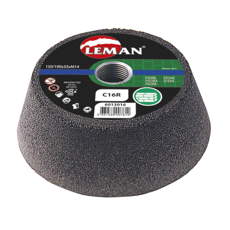 Meule Boisseau Bakelite D130/100X55 M14 Gr 24 Carbure Silicium ref 6013024 Leman