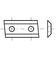 Plaquette K05 30X12X1,5 / 2 Coupes 35° Hm - Biais Latéral Gauche 5° ref 0030.1215.11 Leman