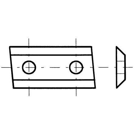 Plaquette K05 30X12X1,5 / 2 Coupes 35° Hm - Biais Latéral Gauche 5° ref 0030.1215.11 Leman