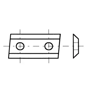Plaquette K05 30X12X1,5 / 2 Coupes 35° Hm -Biais Latéral Droit 5° ref 0030.1215.10 Leman