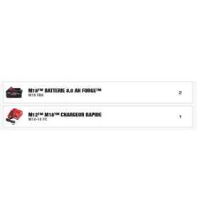 M18 FORGENRG-802 - Pack NRG 18V, 8.0 AH FORGE Red Li-ion, système M18 Milwaukee ref 4933498612