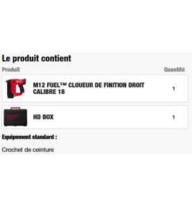 M12 FCN18GS-0X - Cloueur de finition FUEL 18GA, 12V, sans batterie
