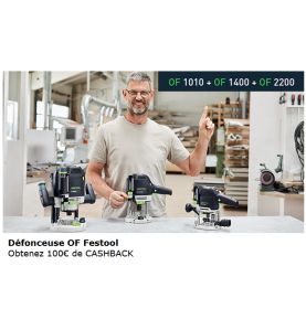 CashBack 100€ Défonceuse OF 1010 REBQ-FS-Set+Box Festool
