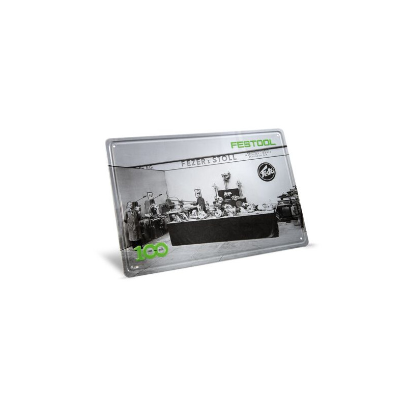 Festool Plaque de tôle 100 ans, stand d'exposition rétro MES-FT2 100Y