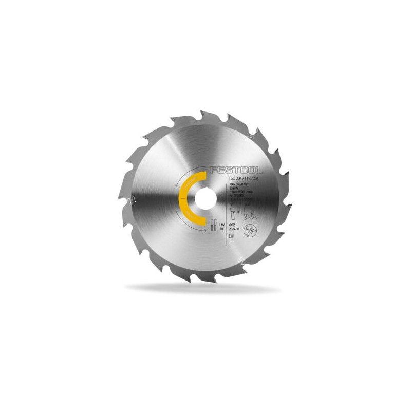 Festool Lame de scie circulaire WOOD STANDARD HW 160x1,6x20 W18 Festool Lame de scie circulaire WOOD STANDARD HW 160x1,6x20 W18