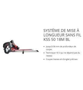 Système de mise à longueur KSS 50 18M bl PURE en coffret de transport - Mafell 91D702