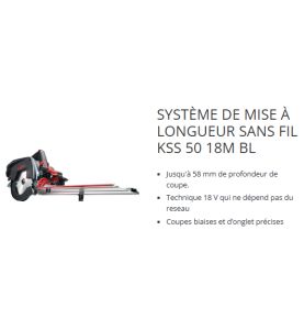 Système de mise à longueur KSS 50 18M bl PURE en coffret de transport - Mafell 91D702