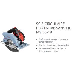 Scie circulaire portative sans fil MS 55-18 PURE - Mafell 91E909