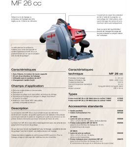 Fraise multi MF 26 cc GF-MAX dans le coffret T-MAX - Mafell 917802 - Version coupe et fraisage placo