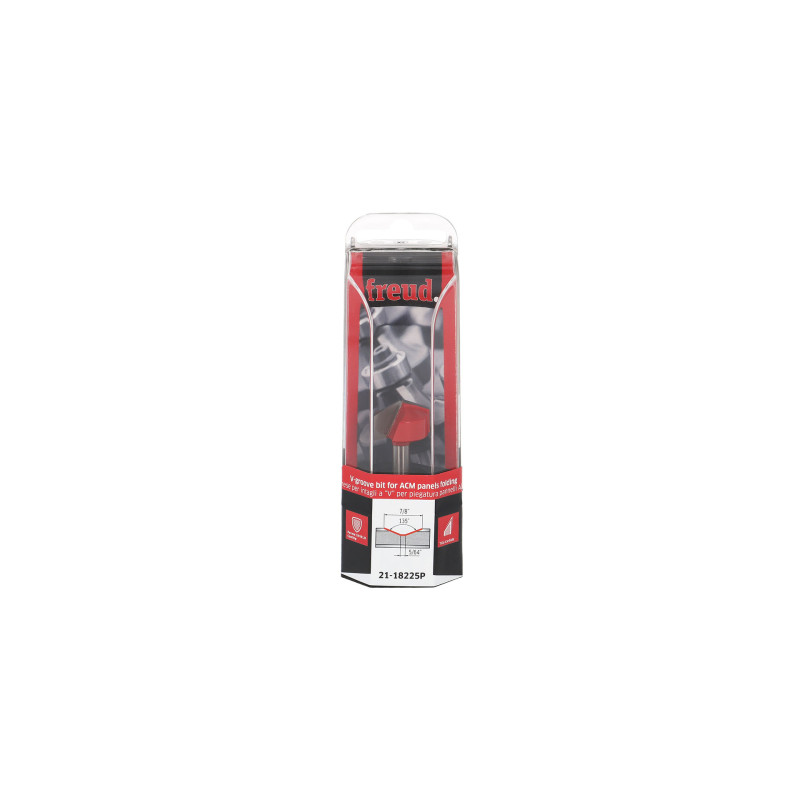 Fraise pour rainure en V pour pliage de panneaux ACM 135° D22,23 Q6,35 H12,7/50 Freud