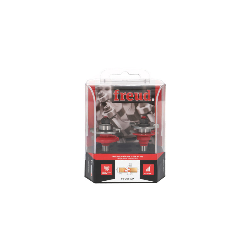 Ensemble de fraises pour profils et contre-profils D42,9 Q12 H19/77 Freud