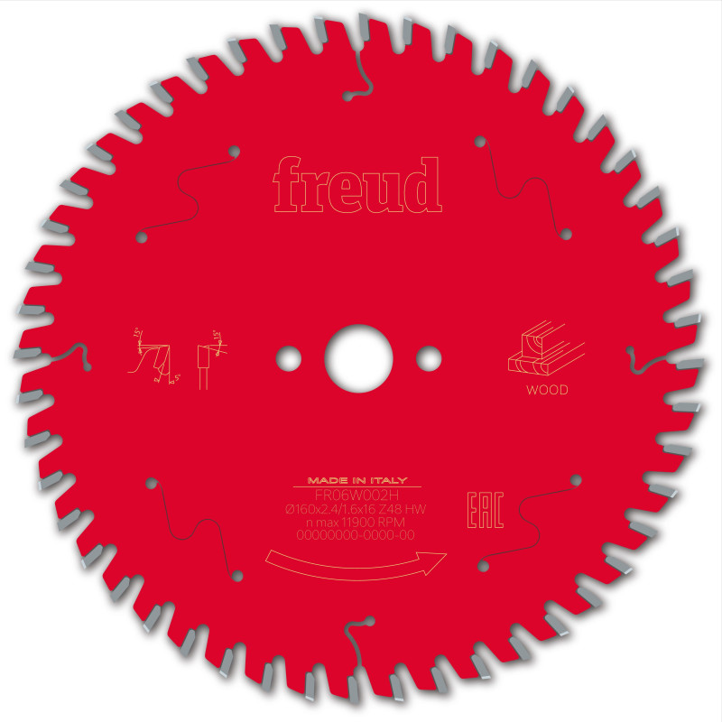 Lame pour scie circulaire portative D160 2,4/1,6 AL16 Z48 BA 5° Freud