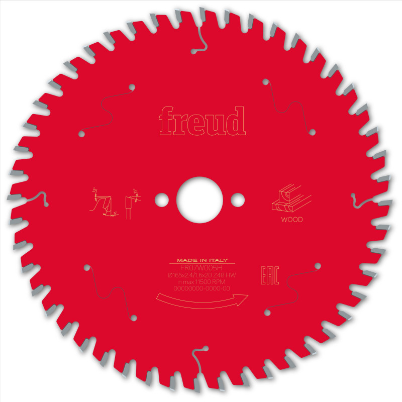 Lame pour scie circulaire portative D165 2,4/1,6 AL20 Z48 BA 5° Freud