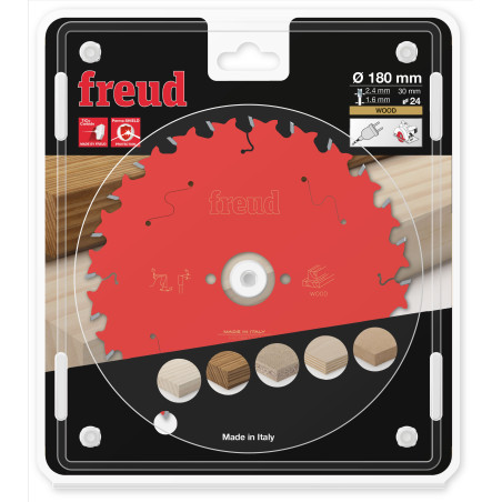 Lame pour scie circulaire portative D180 2,4/1,6 AL30 Z24 BA 15° Freud