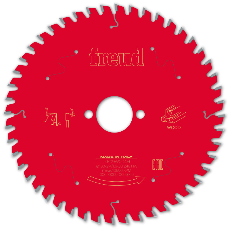 Lame pour scie circulaire portative D180 2,4/1,6 AL30 Z48 BA 5° Freud