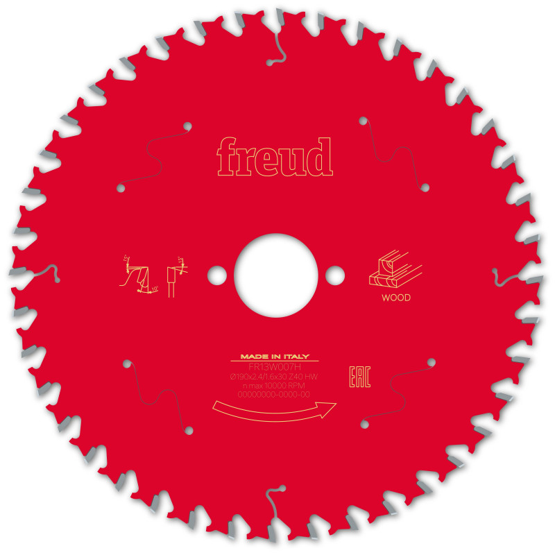 Lame pour scie circulaire portative D190 2,4/1,6 AL30 Z40 BA 10° Freud