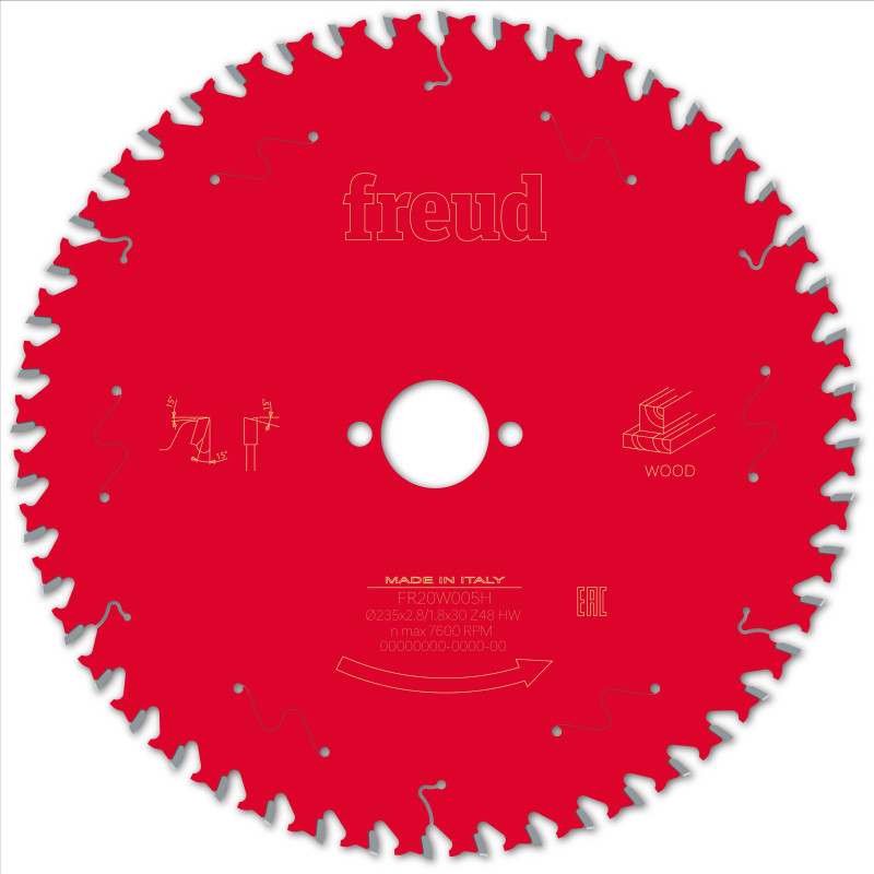 Lame pour scie circulaire portative D235 2,8/1,8 AL30 Z48 BA 15° Freud