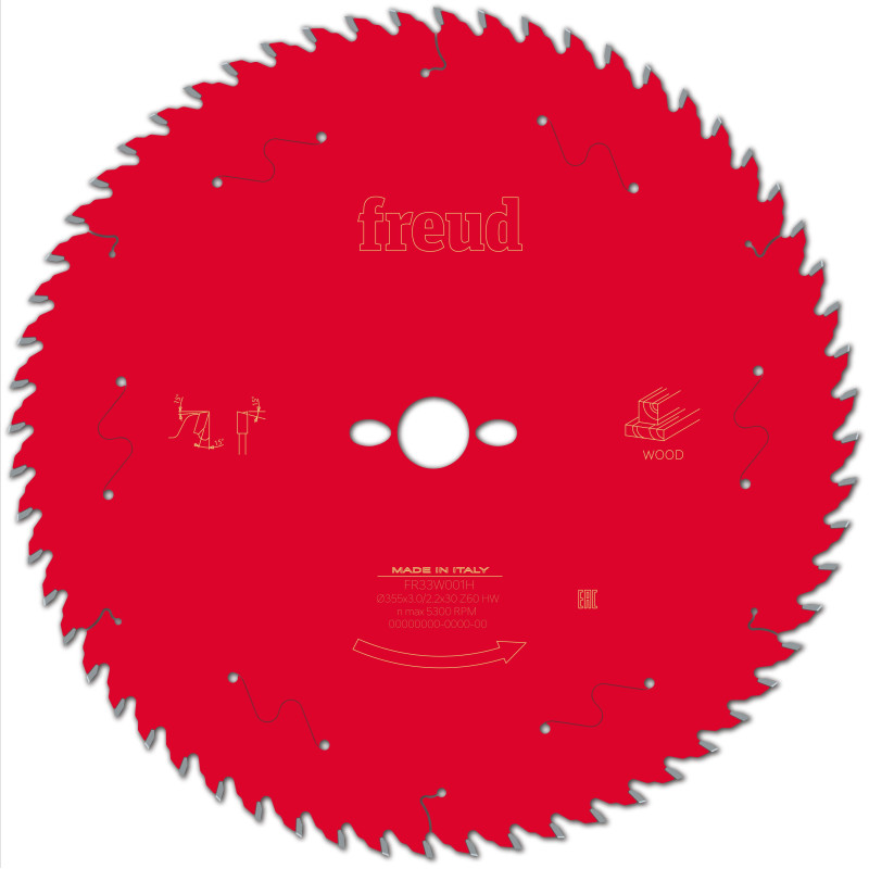 Lame pour scie circulaire portative D355 3/2,2 AL30 Z60 BA 15° Freud