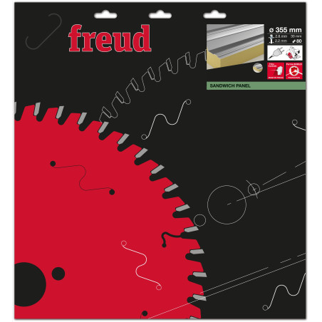 Lame pour scie circulaire portative D355 2,6/2,2 AL30 Z80 TPB 0° Freud