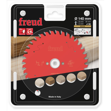 Lame pour scie circulaire portative filaire/sans fil D140 1,8/1,3 A20 Z36 BA 10° Freud