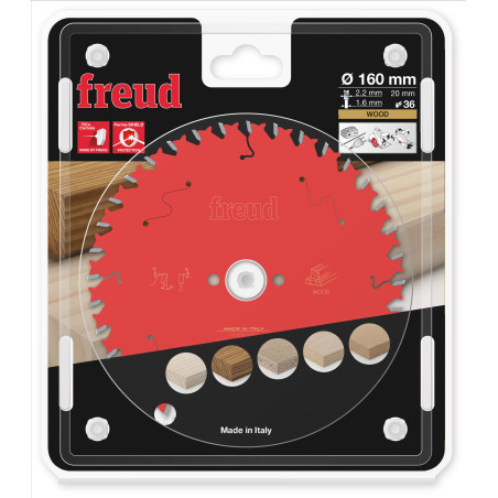 Lame pour scie circulaire portative filaire/sans fil D160 2,2/1,6 A20 Z36 BA 10° Freud