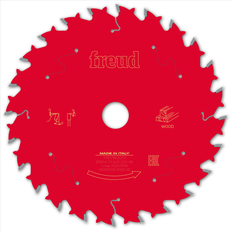 Lame pour scie circulaire portative filaire/sans fil D165 1,7/1,3 A20 Z24 BA 15° Freud