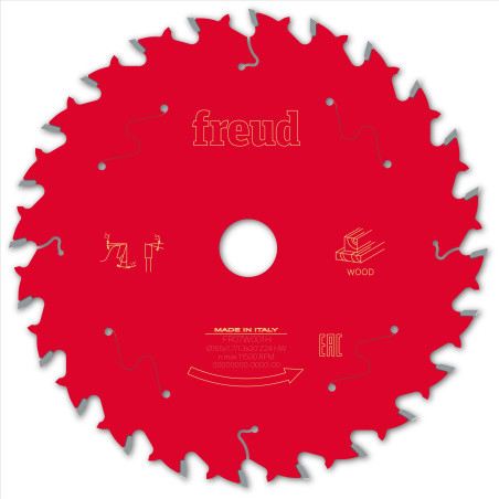 Lame pour scie circulaire portative filaire/sans fil D165 1,7/1,3 A20 Z24 BA 15° Freud