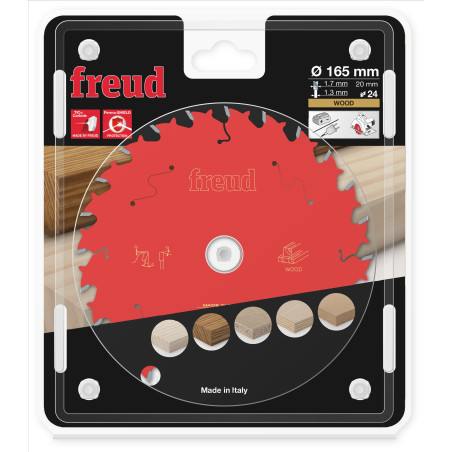 Lame pour scie circulaire portative filaire/sans fil D165 1,7/1,3 A20 Z24 BA 15° Freud