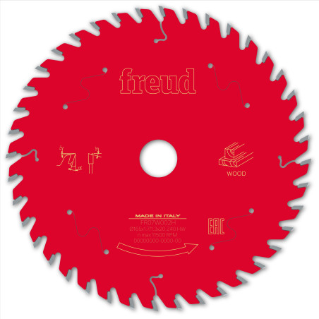 Lame pour scie circulaire portative filaire/sans fil D165 1,7/1,3 A20 Z40 BA 18° Freud