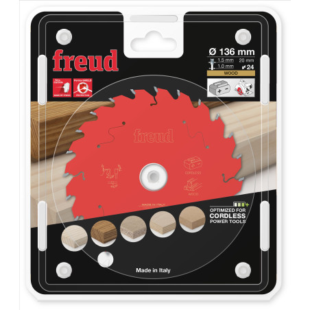 Lame pour scie circulaire portative sans fil D136 1,45/1 AL20 Z24 BA 20° Freud