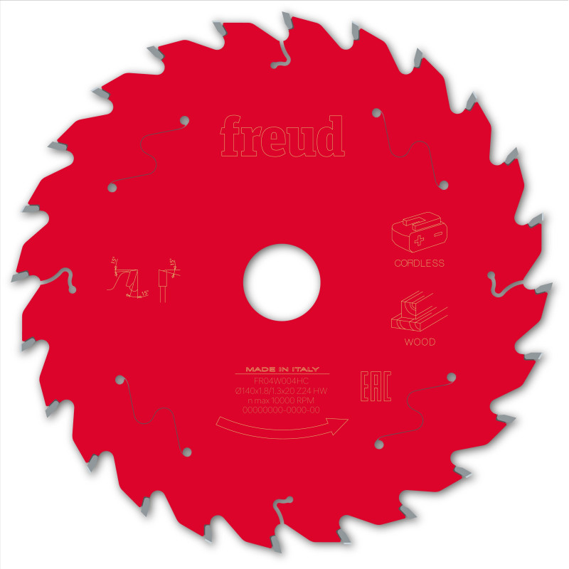 Lame pour scie circulaire portative sans fil D140 1,8/1,3 AL20 Z24 BA 15° Freud