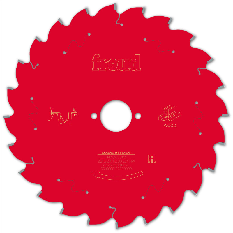 Lame pour scie circulaire portative D216 2,4/1,8 AL30 Z24 BA -5° Freud