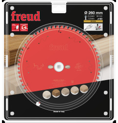 Lame pour scie circulaire portative D260 2,4/1,8 AL30 Z60 BA -5° Freud