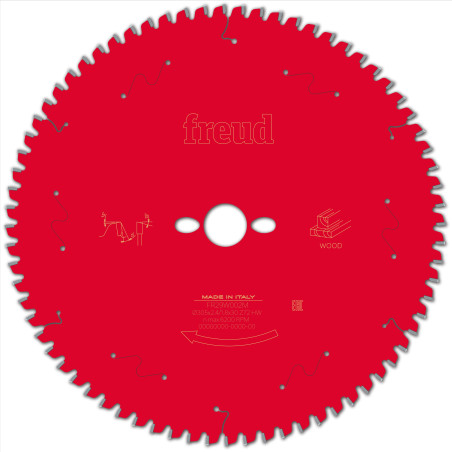 Lame pour scie circulaire portative D305 2,4/1,8 AL30 Z72 BA -5° Freud