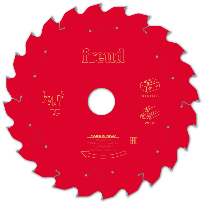 Lame pour scie circulaire portative sans fil D216 1,7/1,2 AL30 Z24 BA 5° Freud