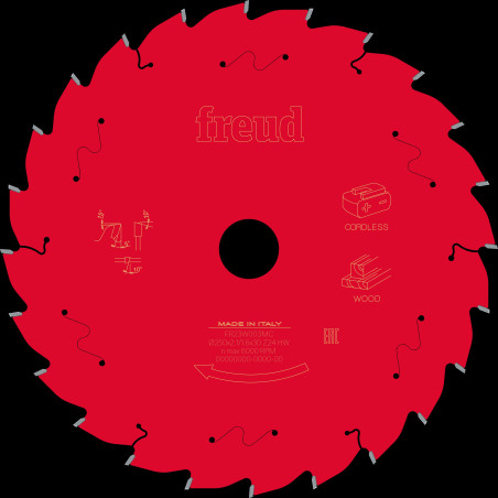 Lame pour scie circulaire portative sans fil D250 2,1/1,6 AL30 Z24 BA 5° Freud