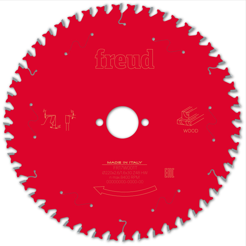 Lame pour scie circulaire portative D220 2,6/1,6 AL30 Z48 BA 10° Freud