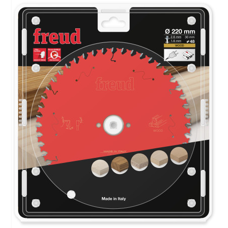 Lame pour scie circulaire portative D220 2,6/1,6 AL30 Z48 BA 10° Freud