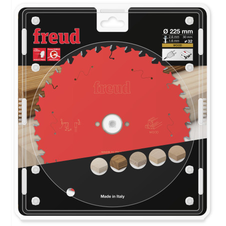 Lame pour scie circulaire portative D225 2,6/1,6 AL30 Z32 BA 15° Freud